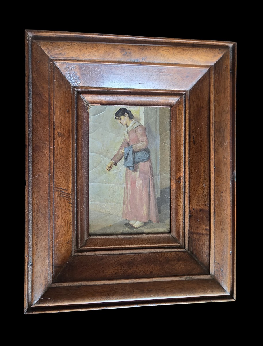 Olio su carta, opera non firmata di un artista veneziano della fine del XIX secolo