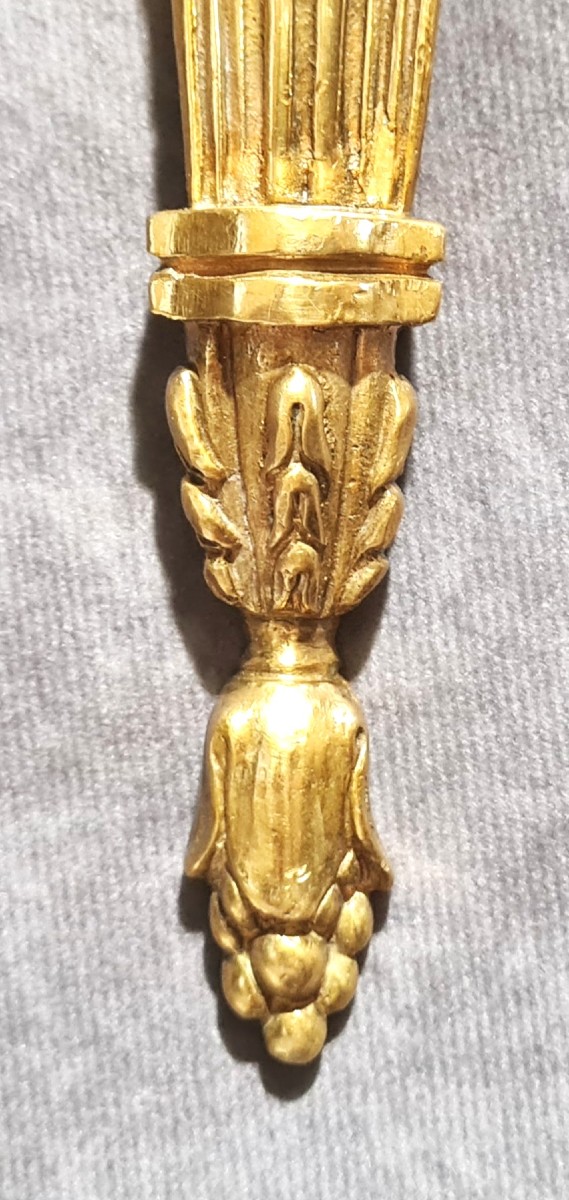 Antica coppia di appliques in bronzo in stile Luigi XVI-photo-3