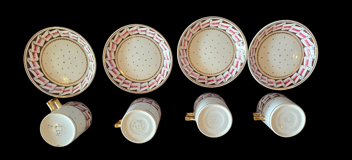 Serie di 4 tazze da caffè in maiolica Bassanello-photo-2