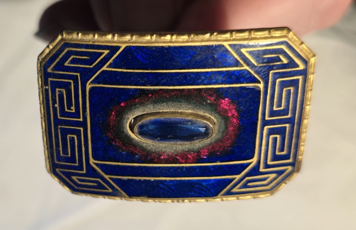 Antico spillone da cappello Belle Epoque con smalti cloisonnés-photo-2