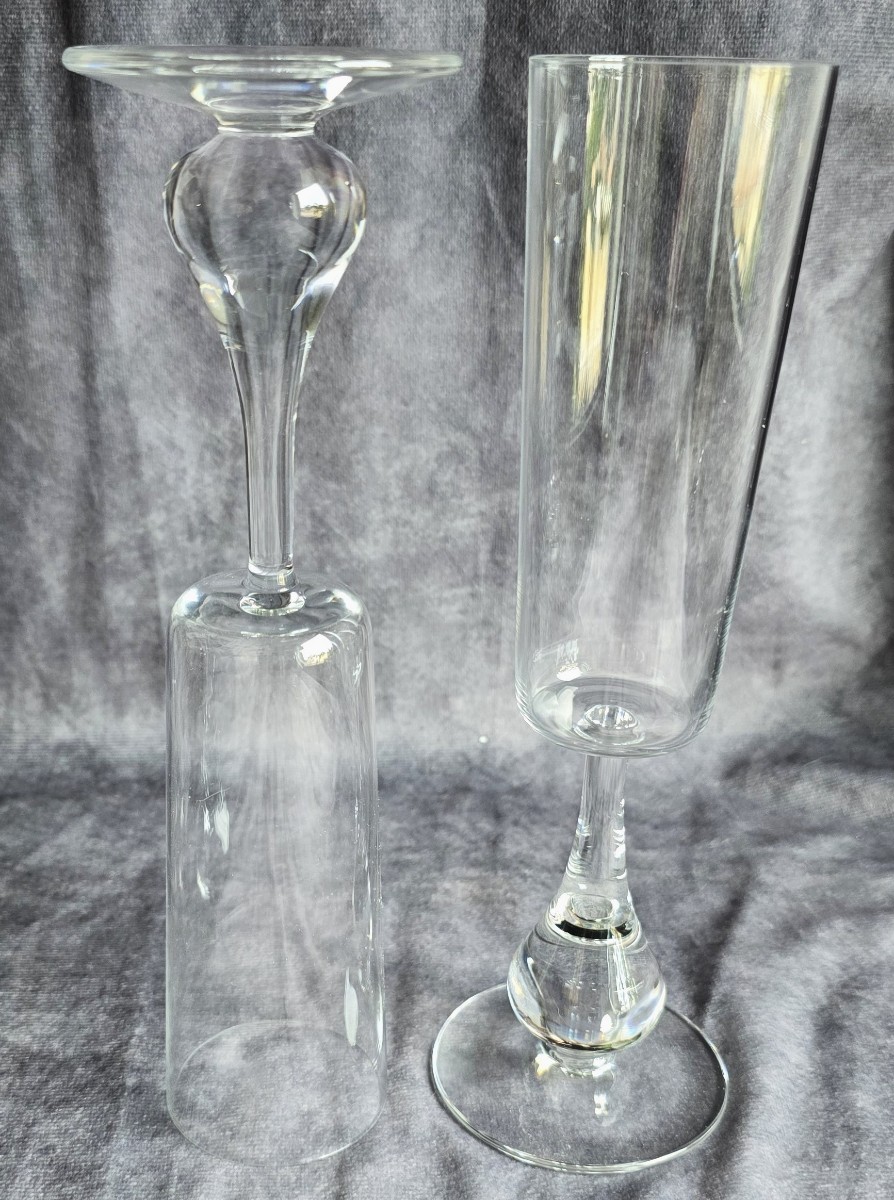Coppia di flûte in cristallo di Baccarat – Modello «José» di Boris Tabacoff, 1970-photo-3