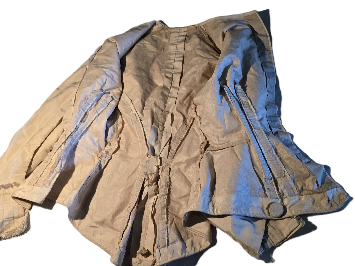 Antico corsetto da giorno in seta con stecche di balena, databile intorno al 1880-photo-3