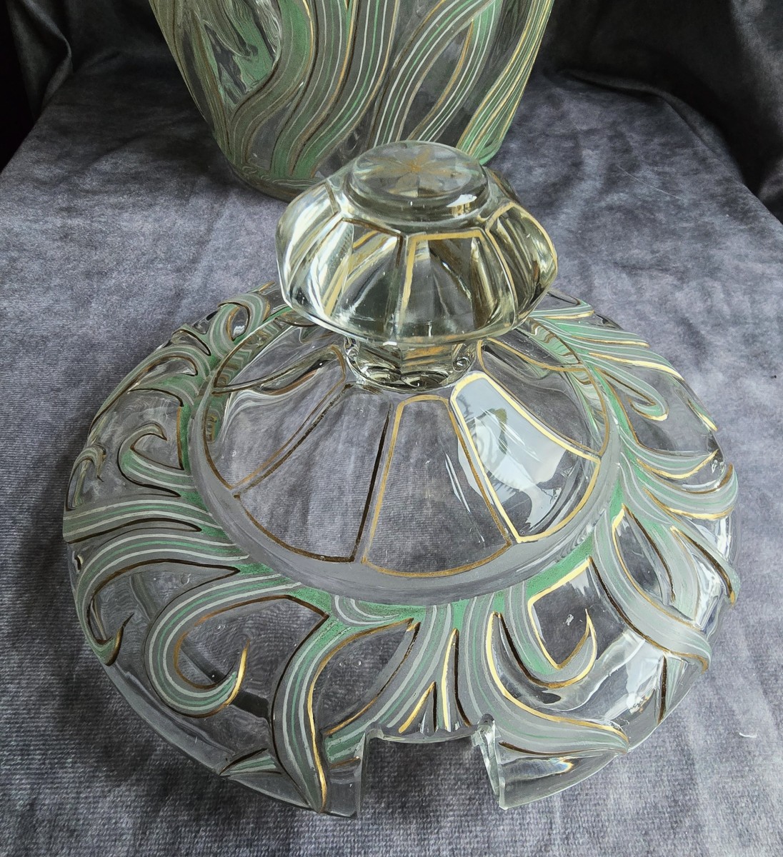 Vaso coperto in cristallo smaltato  Boemia o Austria, Liberty -Jugendsti-photo-2