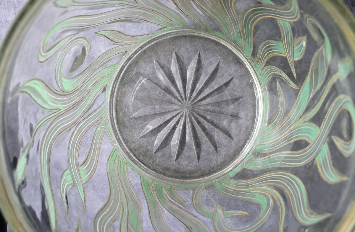 Vaso coperto in cristallo smaltato  Boemia o Austria, Liberty -Jugendsti-photo-4