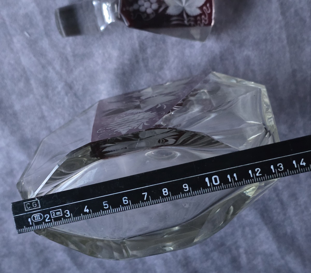 Antica bottiglia da liquore Art Deco in cristallo di Boemia, Karl Palda anni '30-photo-5