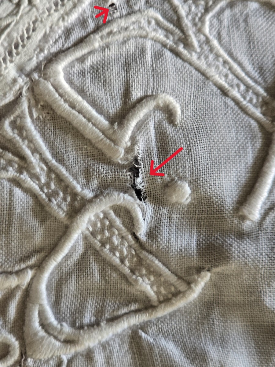 Antica fodera per cuscino in patchwork di monogrammi ricamati-photo-6