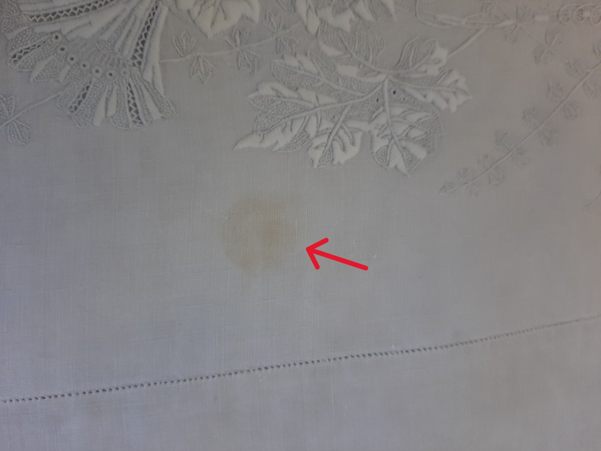 Grande lenzuolo '800 in lino, riccamente ricamato a mano con monogramma “AB”-photo-6