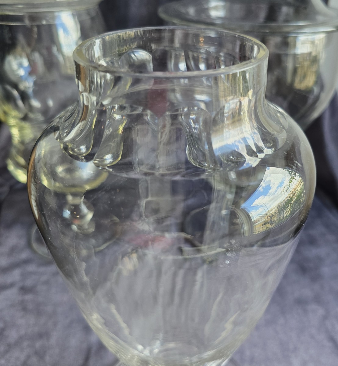 vaso antico in cristallo molato-photo-2