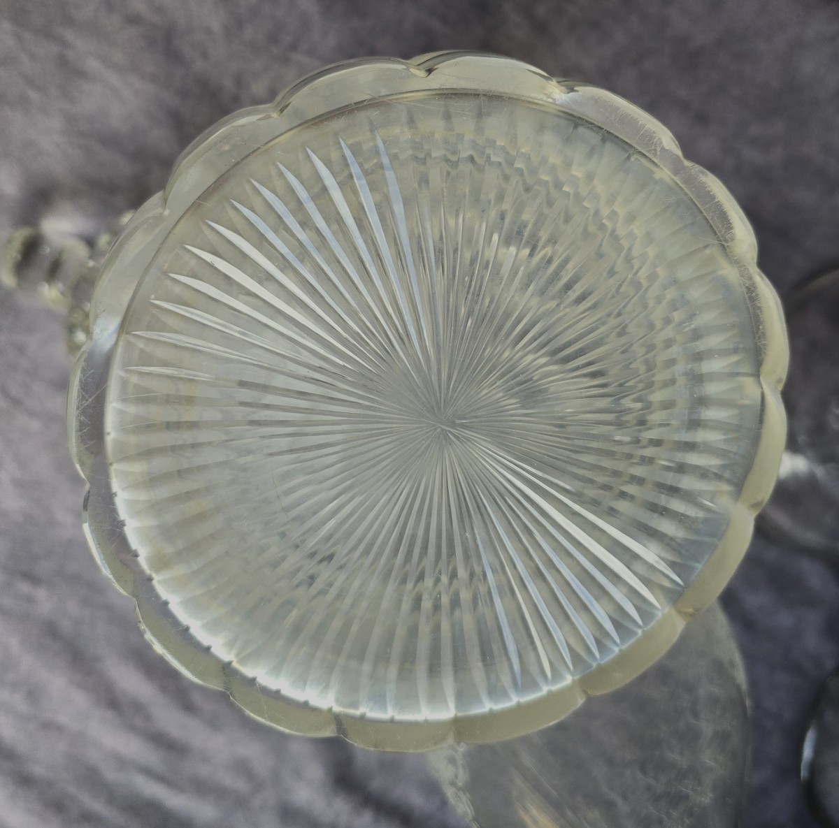 Antica bottiglia decanter in cristallo molato, XIX secolo-photo-4