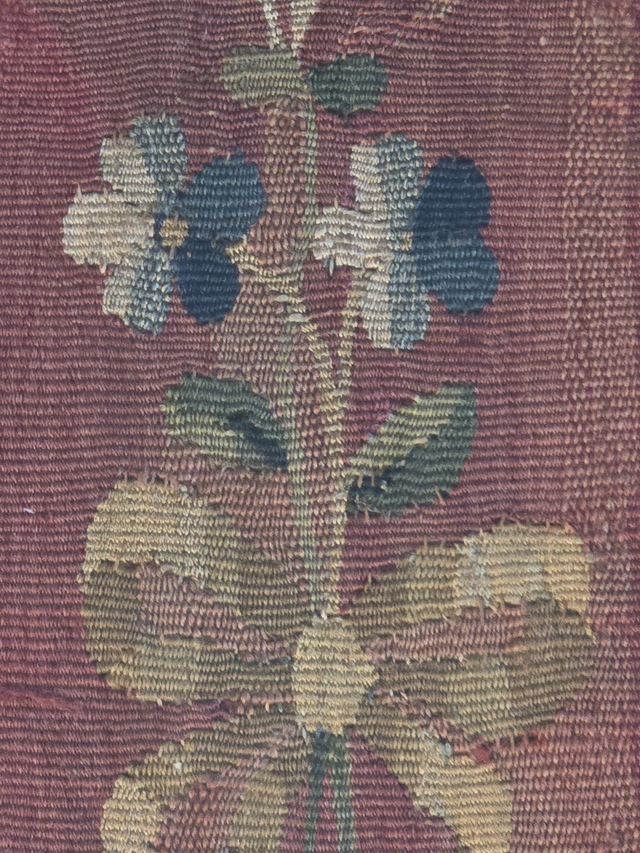 Quattro frammenti di arazzo di Aubusson incorniciati, XVIII secolo-photo-4