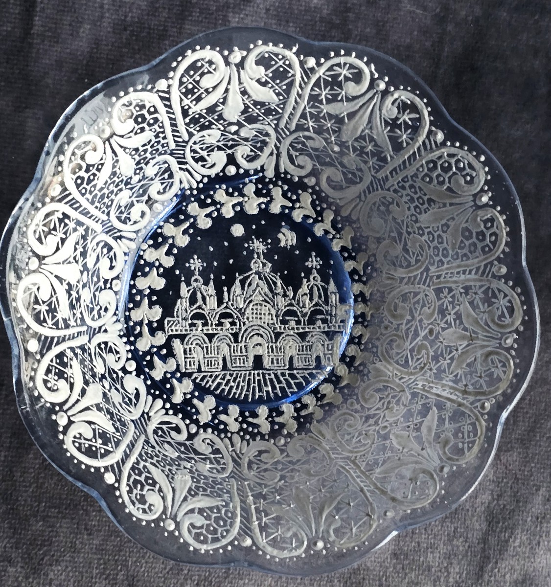 Antico servizio da macedonia in 7 pezzi in vetro smaltato – Venezia, anni '60-photo-3