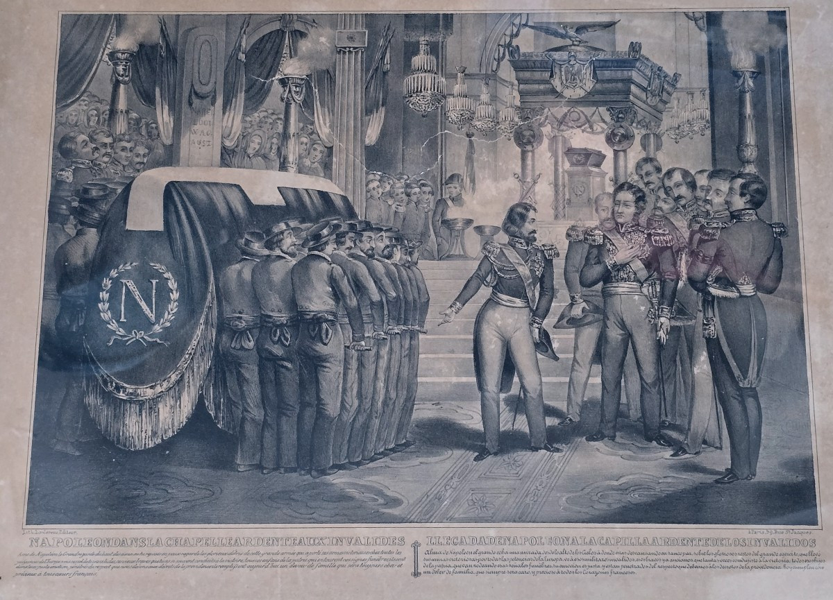 Insieme di tre litografie '800raffiguranti il Ritorno a Parigi delle Ceneri di Napoleone I°-photo-6