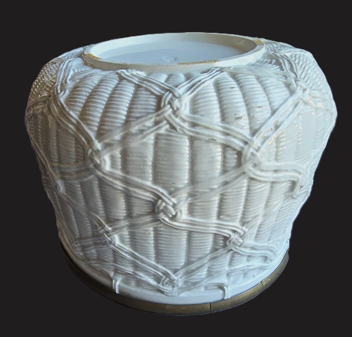 Cache-pot in maiolica bianca – Italia, circa 1980-photo-2