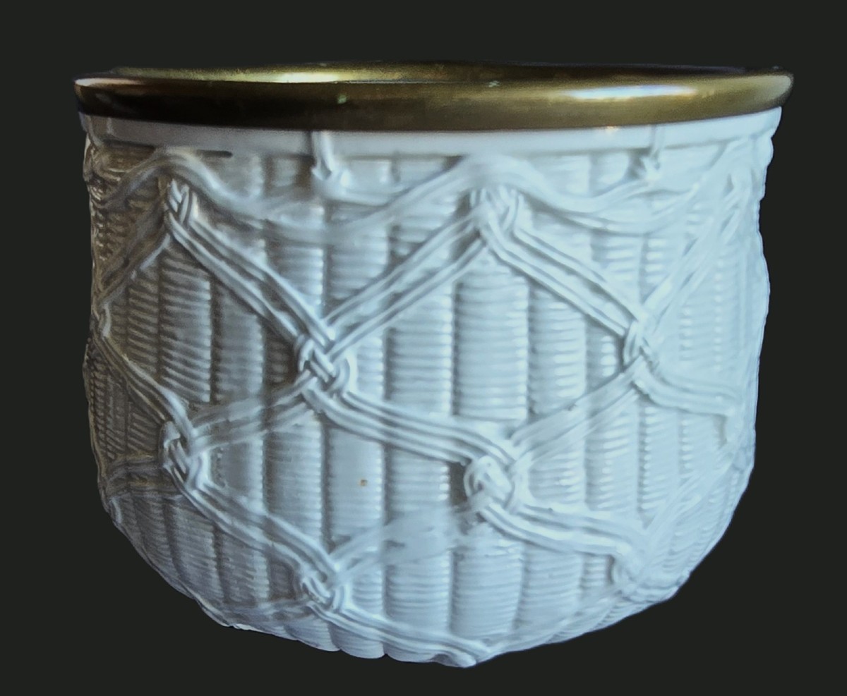 Cache-pot in maiolica bianca – Italia, circa 1980