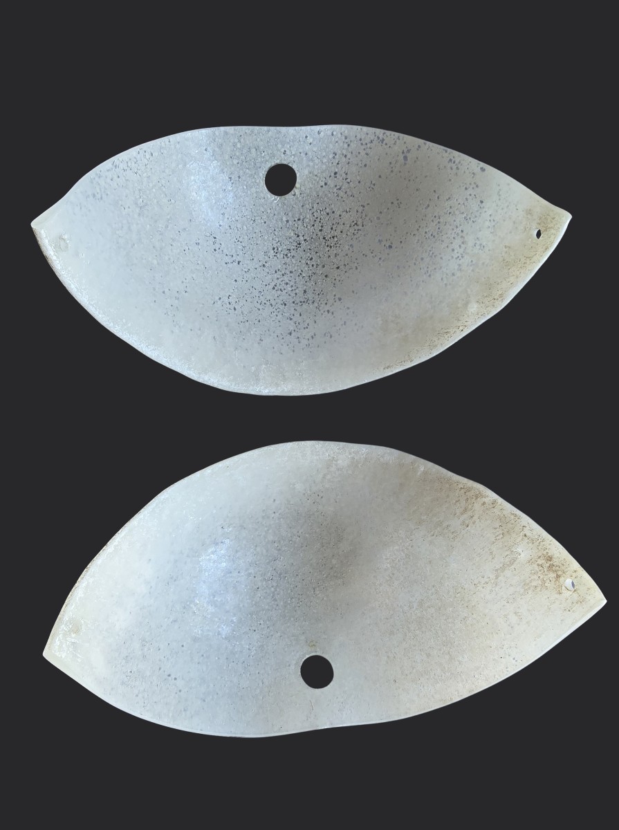 Coppia di appliques in vetro e ottone – Murano, circa 1980-photo-1