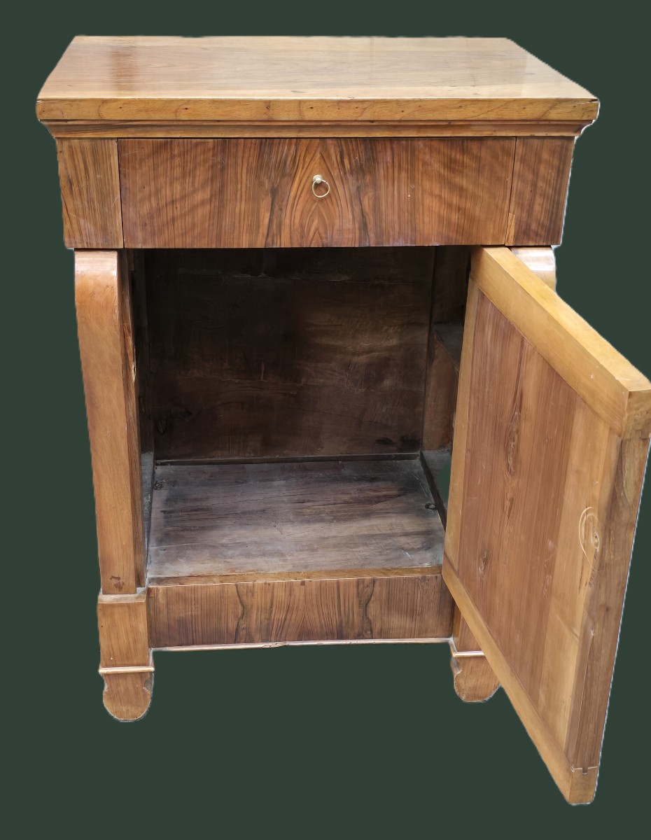 Comodino antico in noce, Italia, epoca Impero, inizio XIX secolo-photo-3