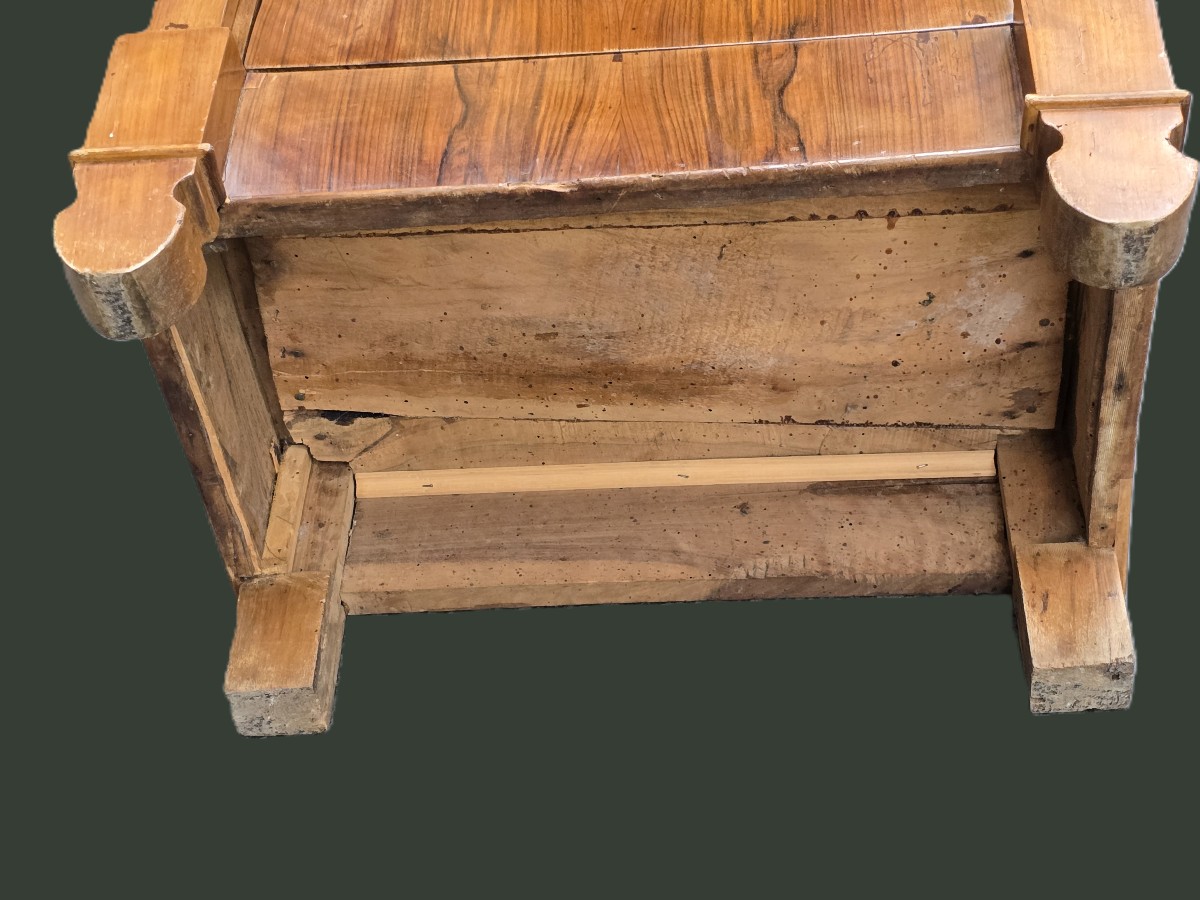 Comodino antico in noce, Italia, epoca Impero, inizio XIX secolo-photo-2