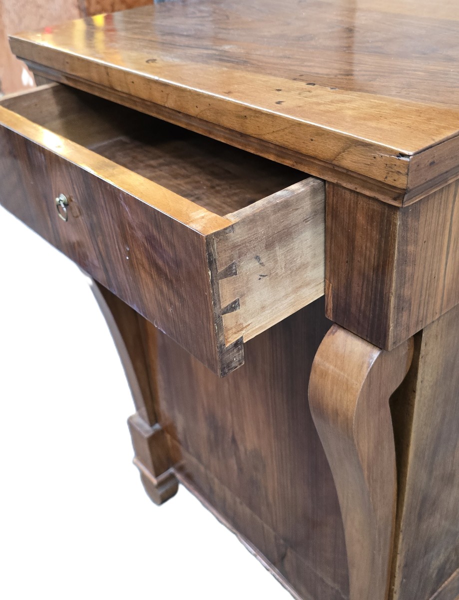 Comodino antico in noce, Italia, epoca Impero, inizio XIX secolo-photo-4