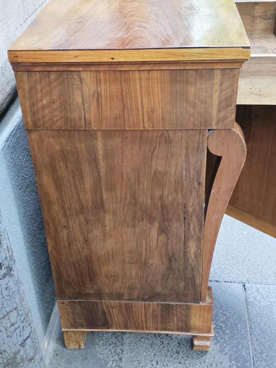 Comodino antico in noce, Italia, epoca Impero, inizio XIX secolo-photo-5