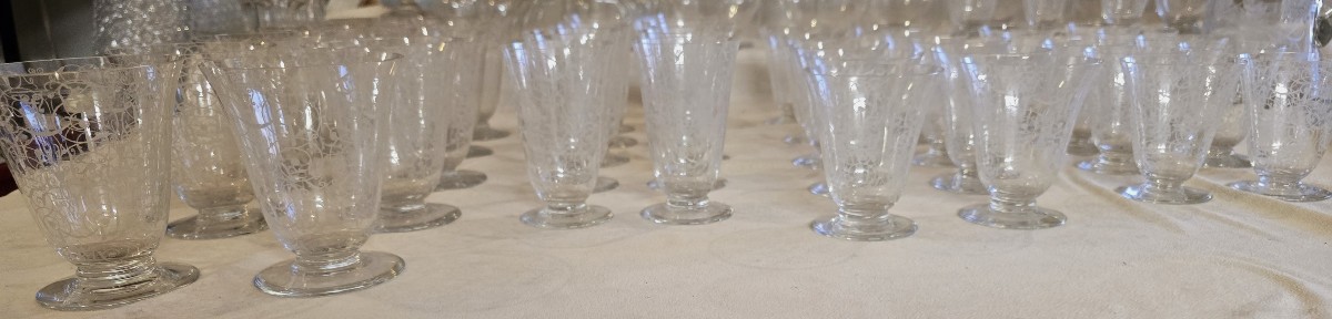 Antico servizio di 40 bicchieri in 4 formati, Baccarat modello Michelangelo-photo-2