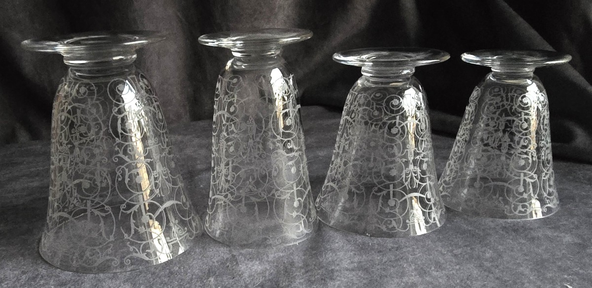 Antico servizio di 40 bicchieri in 4 formati, Baccarat modello Michelangelo-photo-3