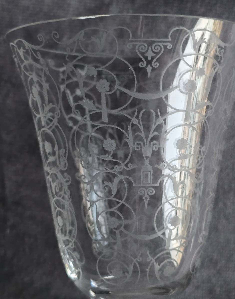 Antico servizio di 40 bicchieri in 4 formati, Baccarat modello Michelangelo-photo-4