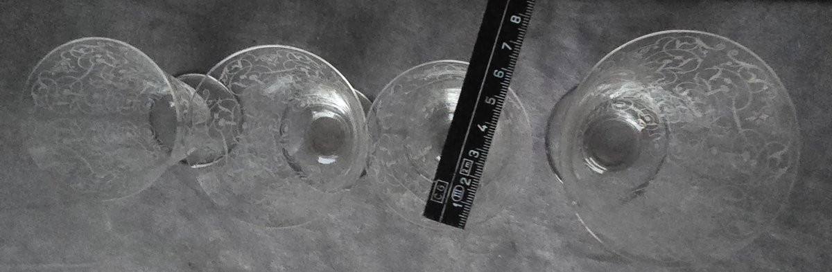 Antico servizio di 40 bicchieri in 4 formati, Baccarat modello Michelangelo-photo-2