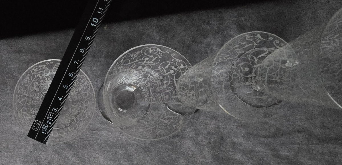 Antico servizio di 40 bicchieri in 4 formati, Baccarat modello Michelangelo-photo-4