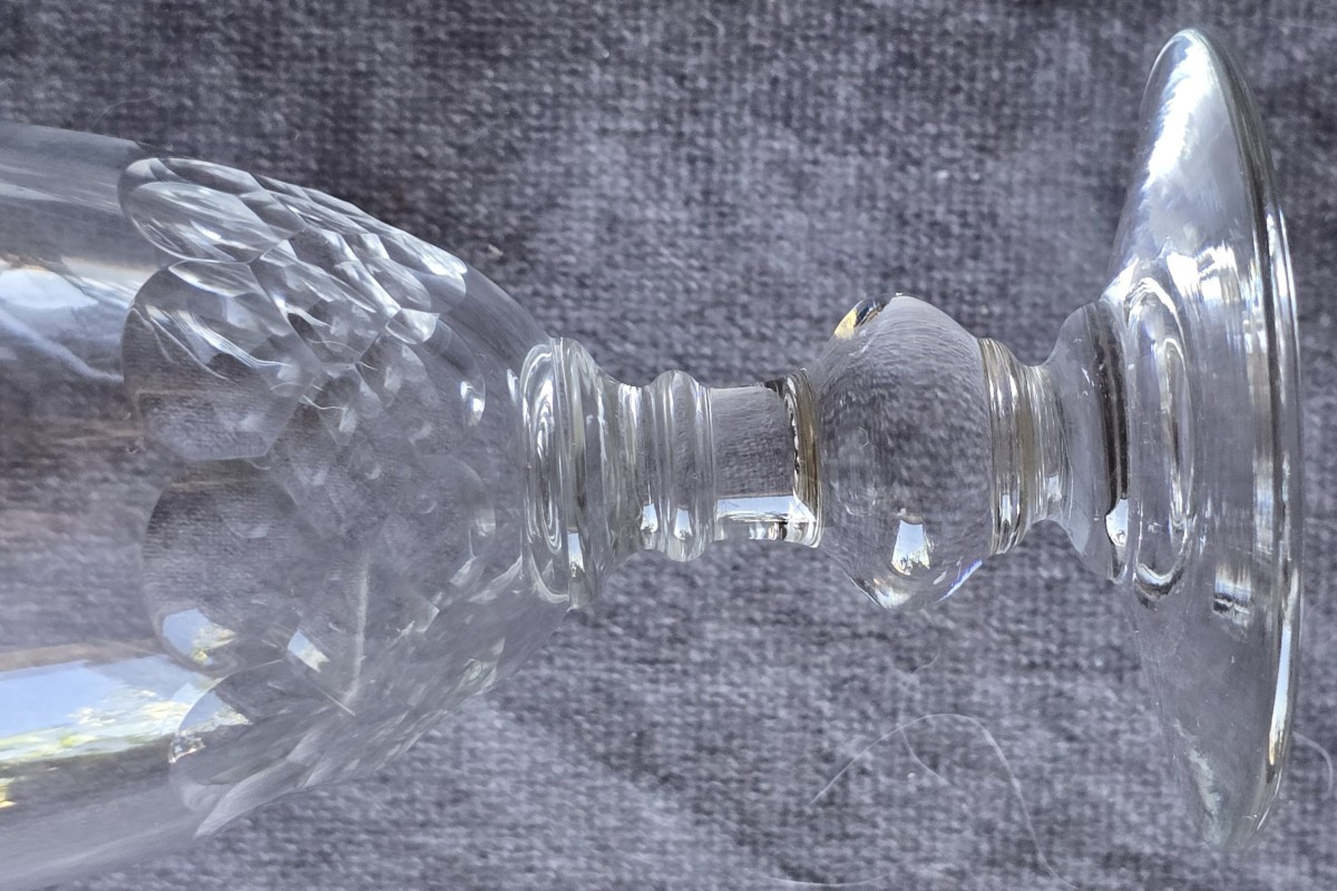 Lotto di 8 bicchieri antichi in cristallo Baccarat, modello Chauny Écailles et Filet-photo-2