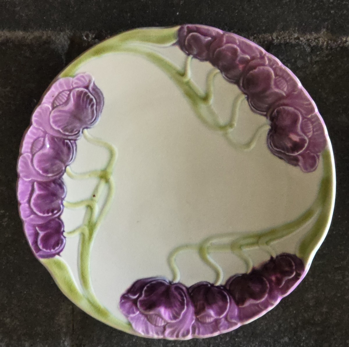 Servizio di piatti Liberty  in barbotine manifattura Sarreguemines-photo-3