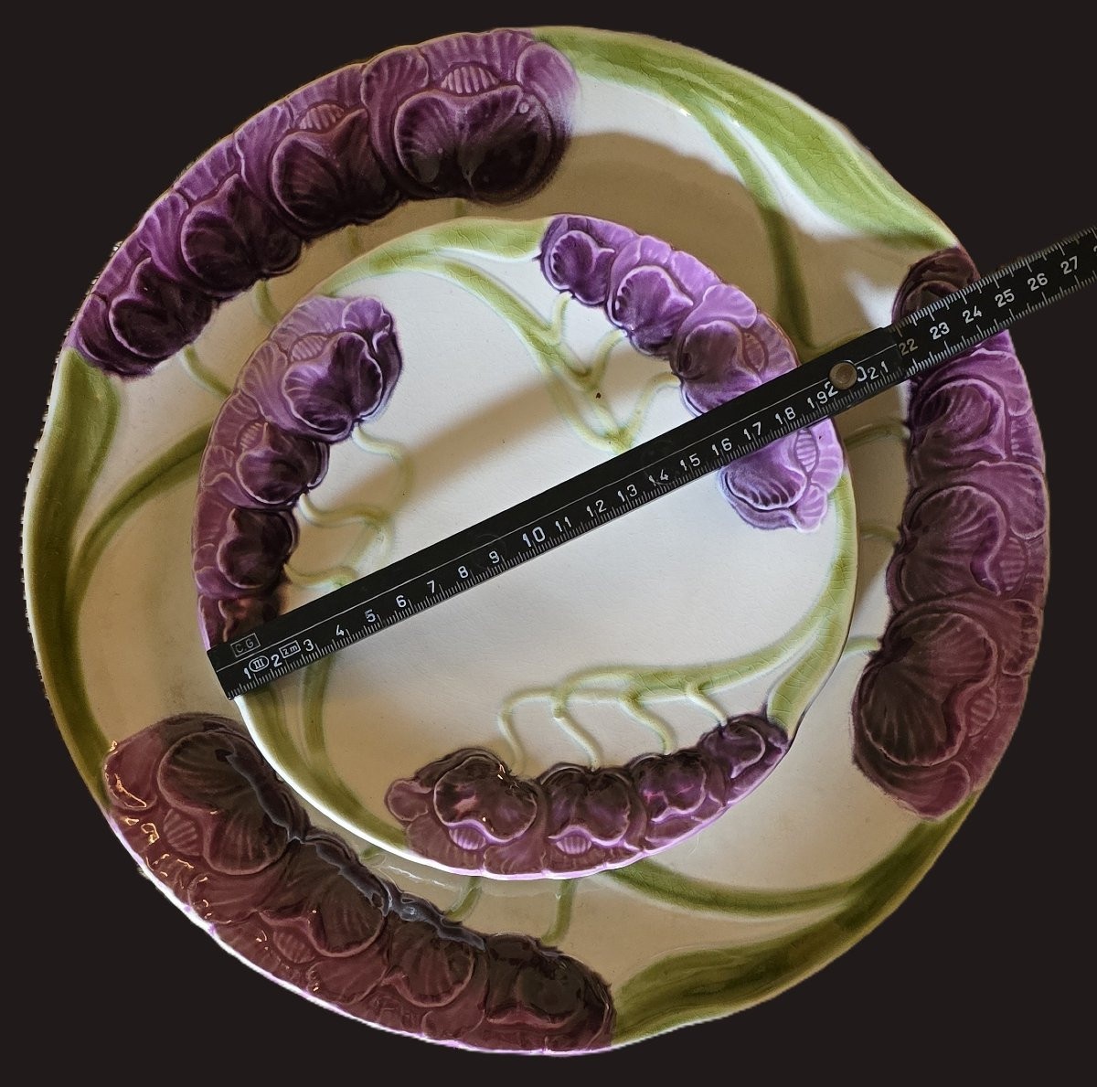 Servizio di piatti Liberty  in barbotine manifattura Sarreguemines-photo-4