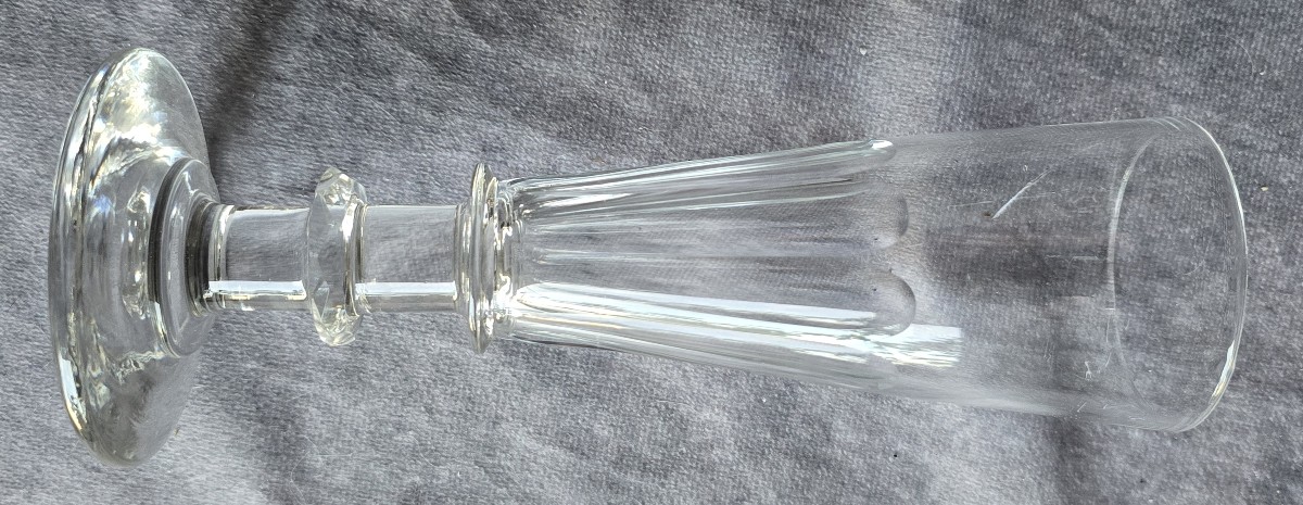 Servizio di 12 flute antiche in cristallo molato-photo-4