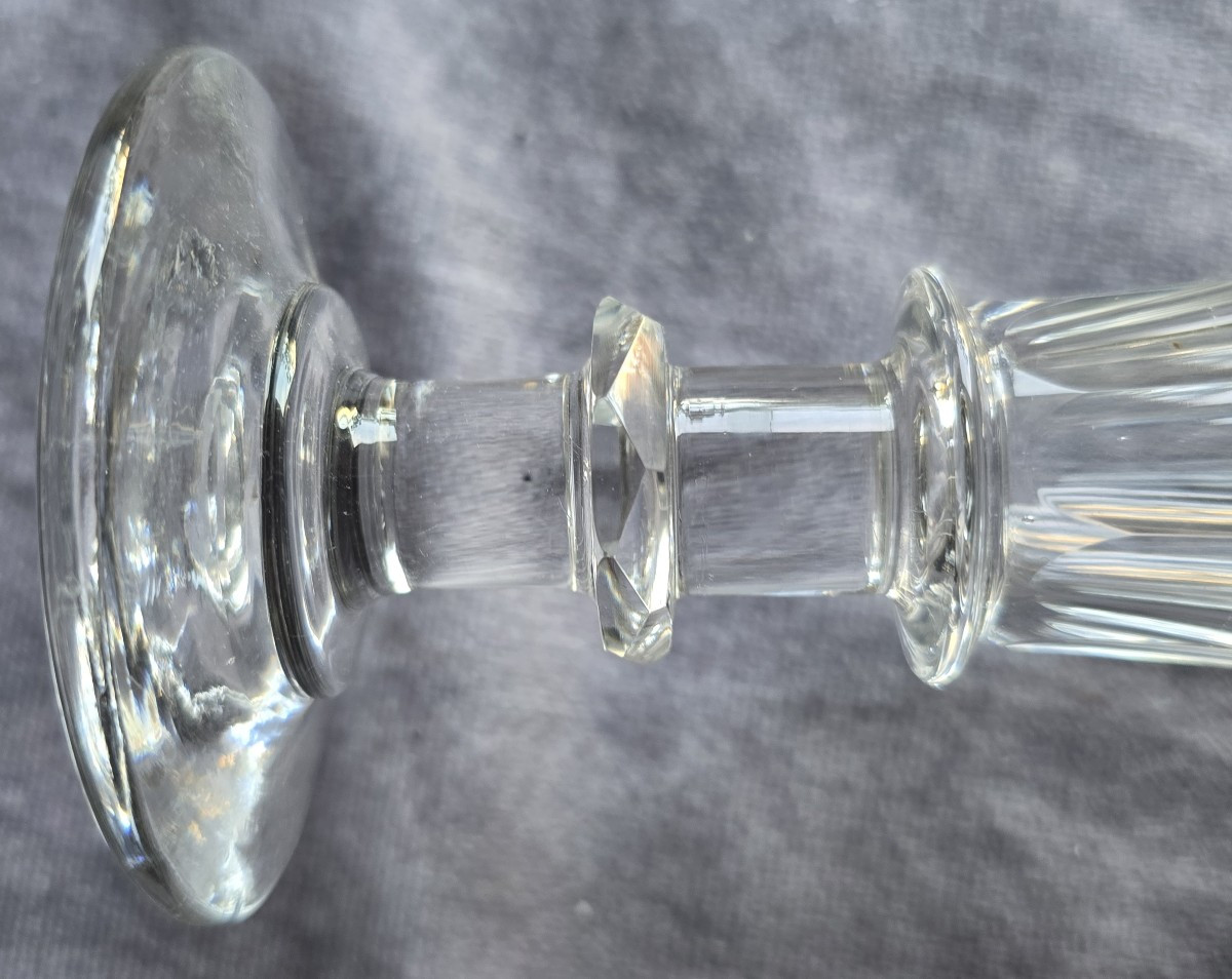 Servizio di 12 flute antiche in cristallo molato-photo-1