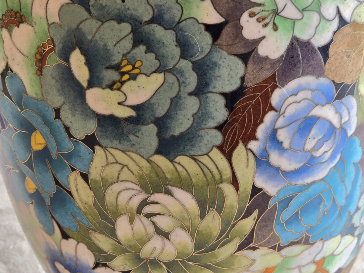 Vaso in cloisonné, Cina, metà del XX secolo, altezza 25,5 cm-photo-5