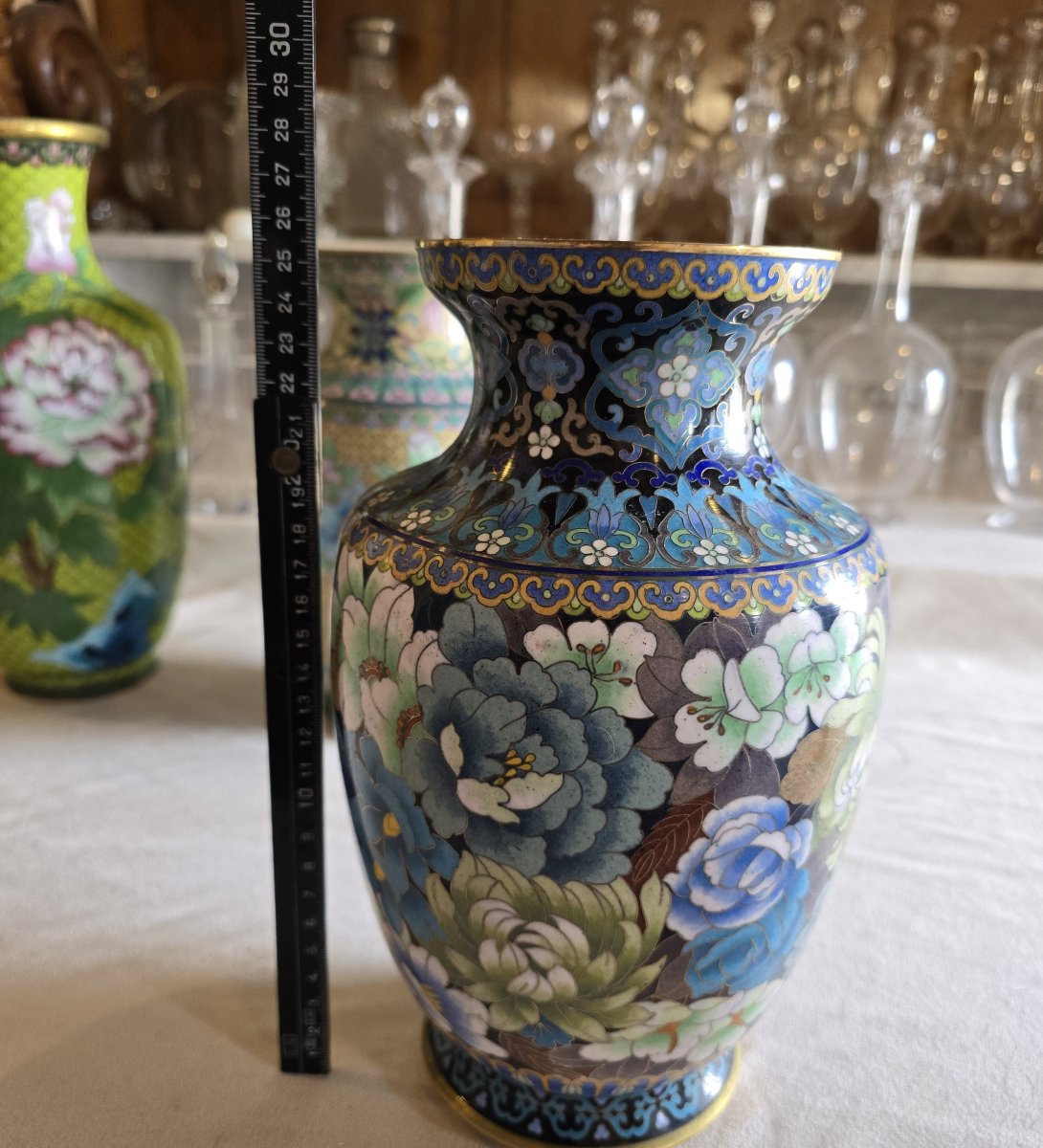 Vaso in cloisonné, Cina, metà del XX secolo, altezza 25,5 cm-photo-6