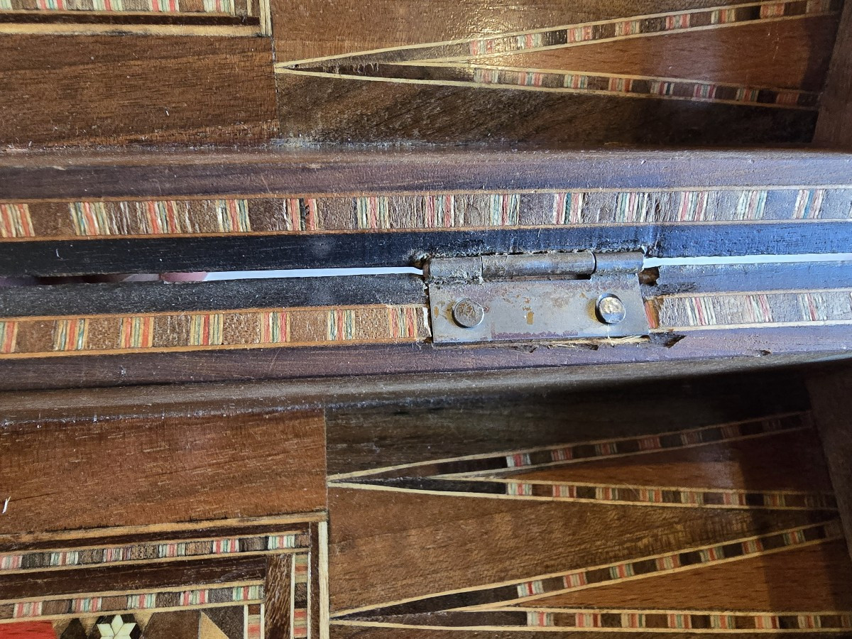 Scatola da gioco scacchiera in legno intarsiato – Siria, metà del XX secolo-photo-4