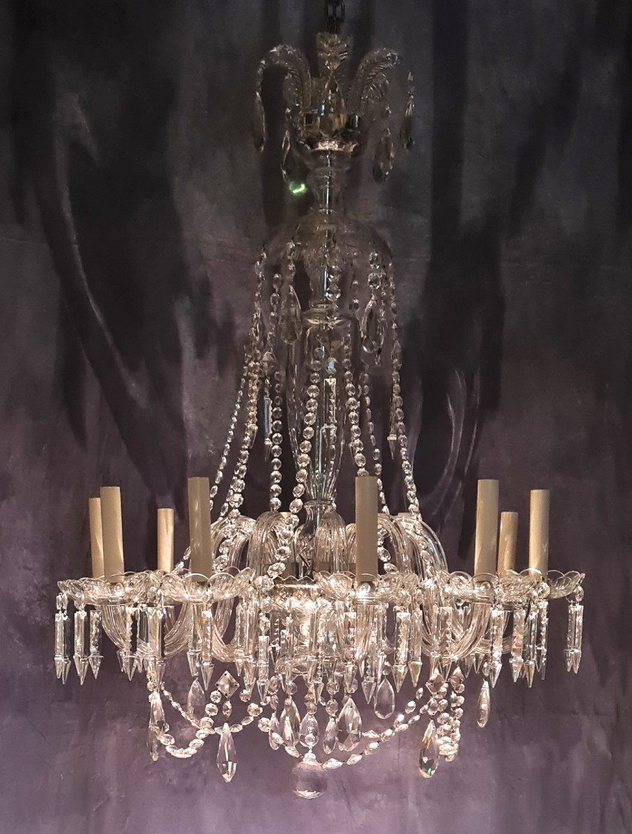 Coppia di lampadari in cristallo di Boemia,  1940 circa-photo-2