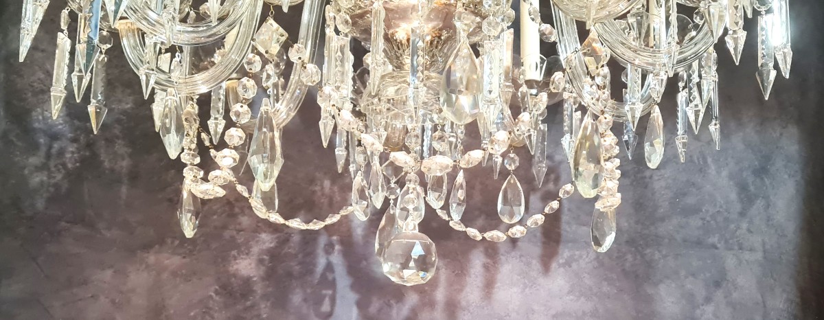 Coppia di lampadari in cristallo di Boemia,  1940 circa-photo-4