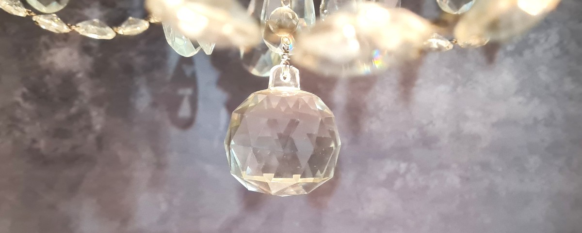 Coppia di lampadari in cristallo di Boemia,  1940 circa-photo-1