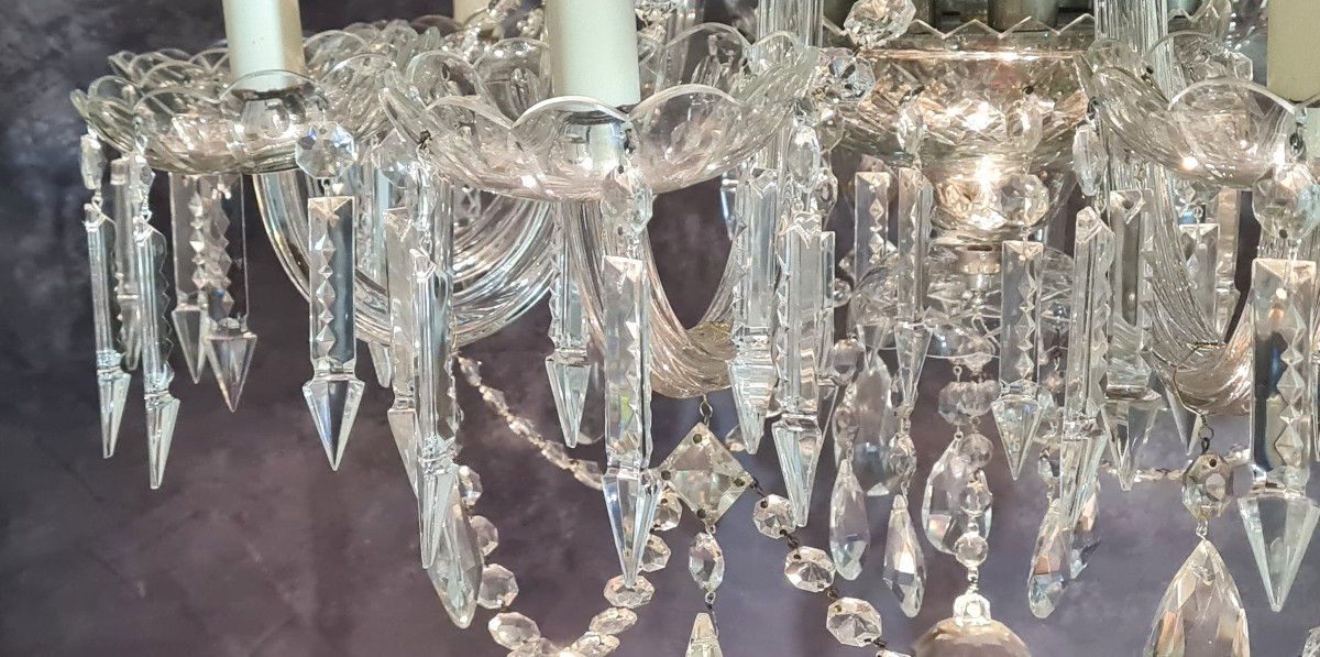 Coppia di lampadari in cristallo di Boemia,  1940 circa-photo-2