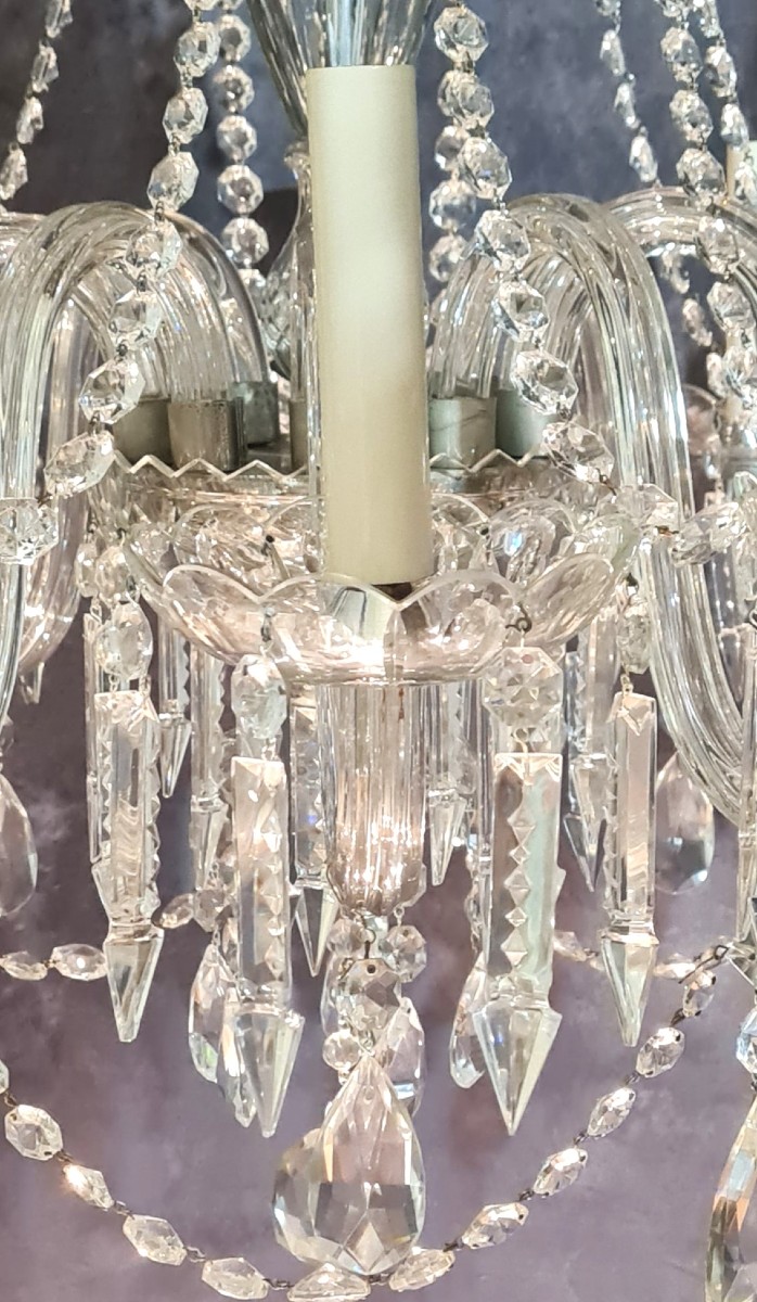 Coppia di lampadari in cristallo di Boemia,  1940 circa-photo-3