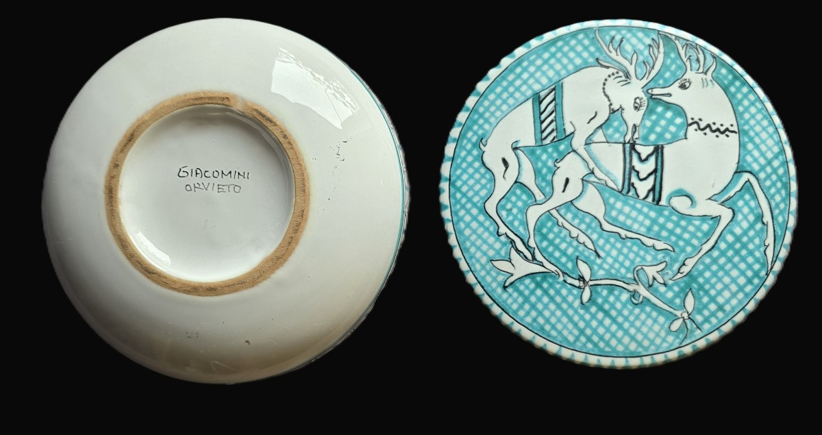 Scatola rotonda in ceramica Giacomini, Orvieto, anni 1960-photo-2