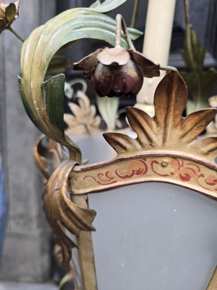 Antica lanterna fiorentina in ferro e vetro – anni 1960-photo-1