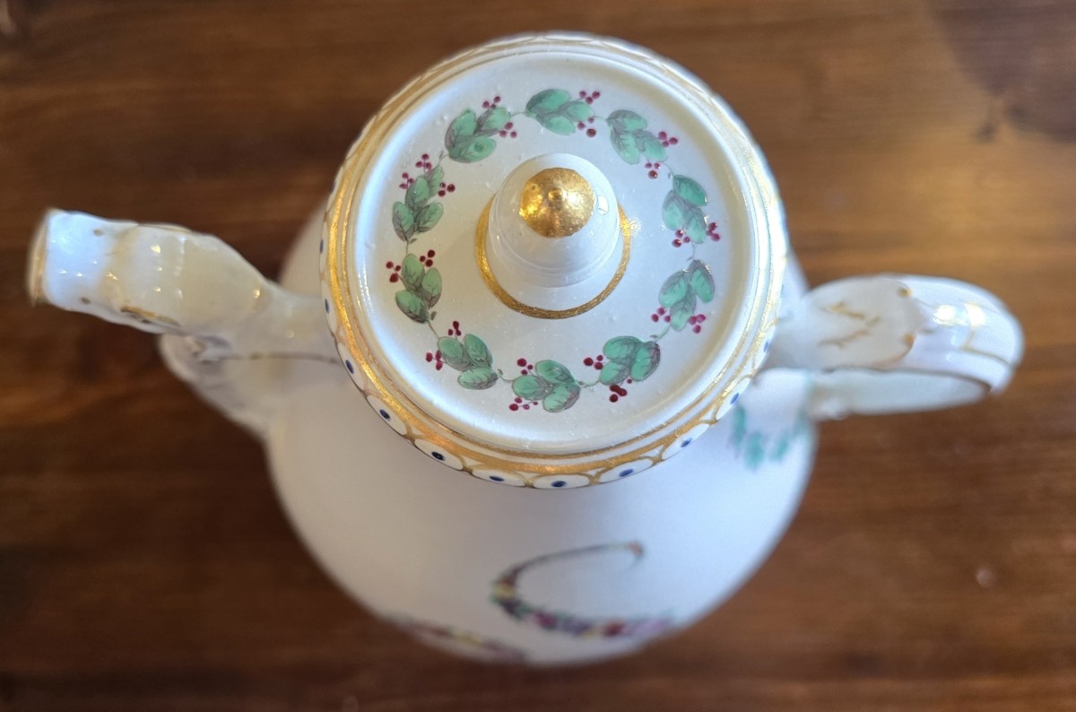 Antica caffettiera in porcellana Ginori Doccia – Fine XVIII secolo-photo-2