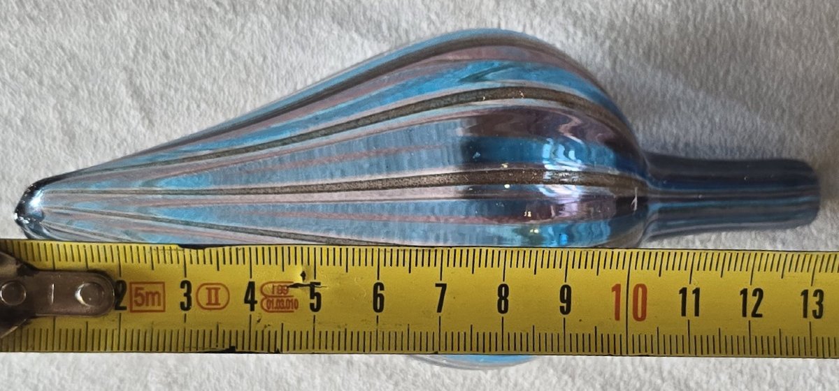 Bottiglia in vetro soffiato – Murano, attribuita a Salviati, anni 1960-1970-photo-6