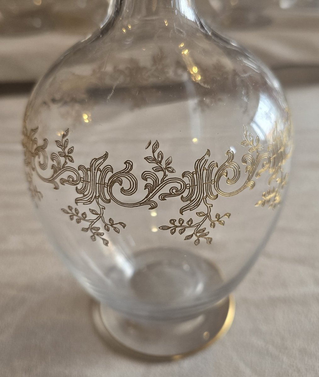 Antica bottiglia decanter in cristallo Baccarat, modello Récamier-photo-3