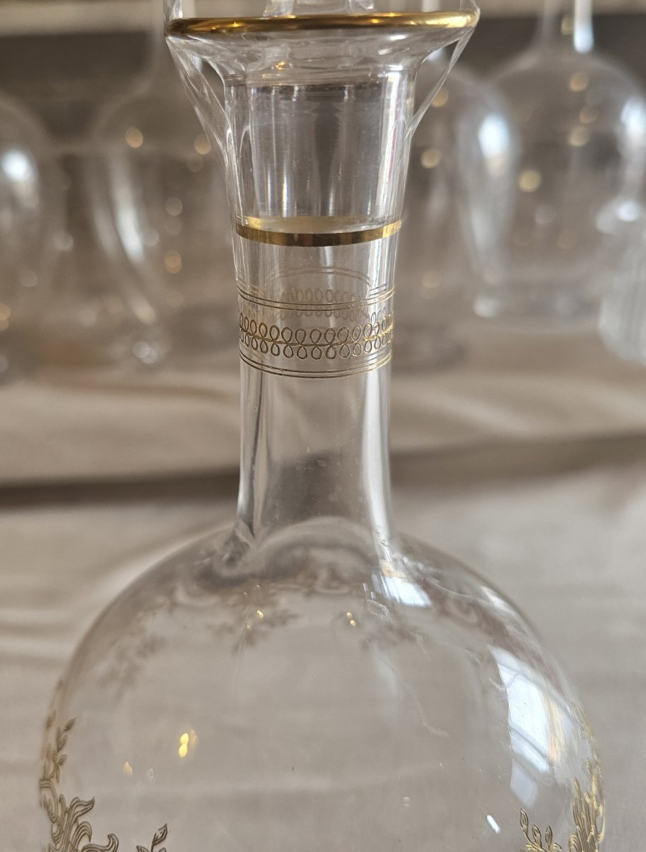 Antica bottiglia decanter in cristallo Baccarat, modello Récamier-photo-4