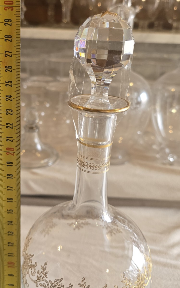 Antica bottiglia decanter in cristallo Baccarat, modello Récamier-photo-4