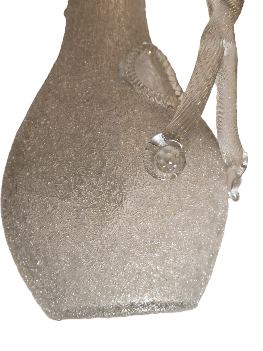 Brocca rinfrescatoio antica in vetro soffiato Baccarat-photo-4