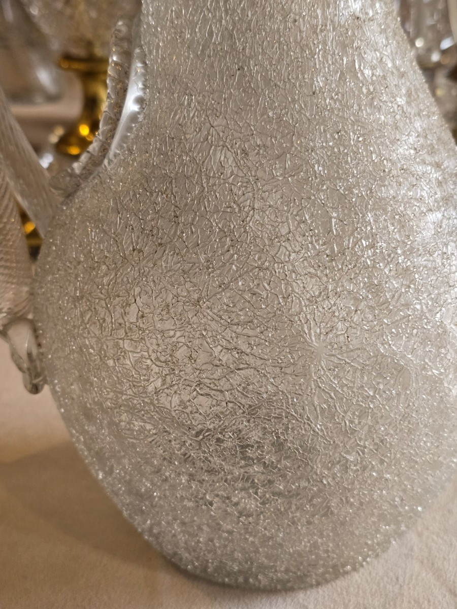 Brocca rinfrescatoio antica in vetro soffiato Baccarat-photo-3